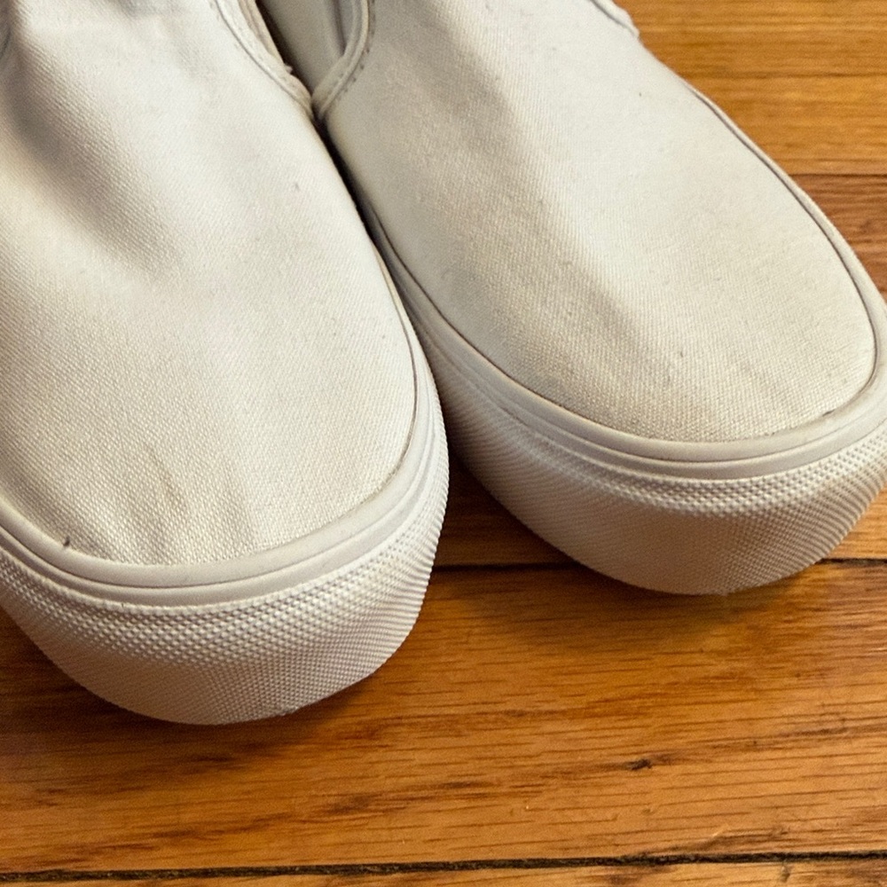 white vans classic slip-on platform sneakers - womens 7.5 - Picture 4 of 8